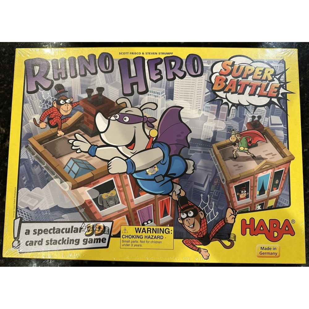 HABA Rhino Hero Super Battle - A Turbulent 3D Stacking Game Fun for All Ages New
